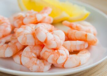 Ready to cook -  King prawns -  cooked and peeled.
