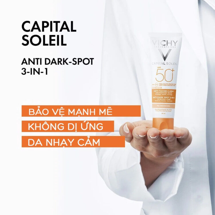 Review kem chống nắng Vichy Capital Soleil mẫu mới Anti Dark Spot 3 in 1