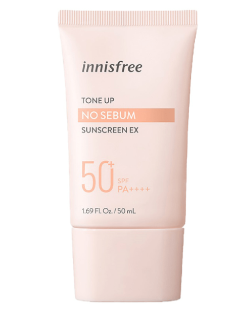 Kem chống nắng Innisfree màu hồng Tone Up No Sebum Sunscreen EX